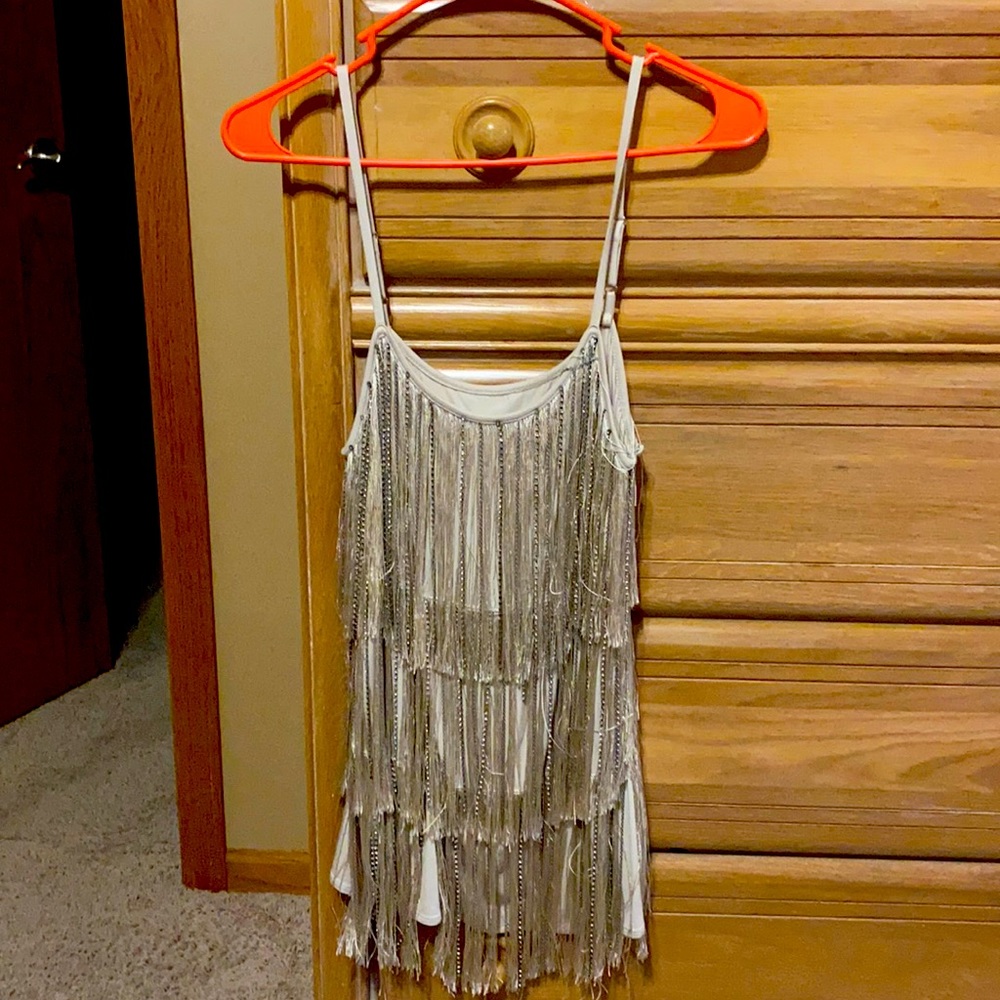 Fringe and Rhinestone Tank Top